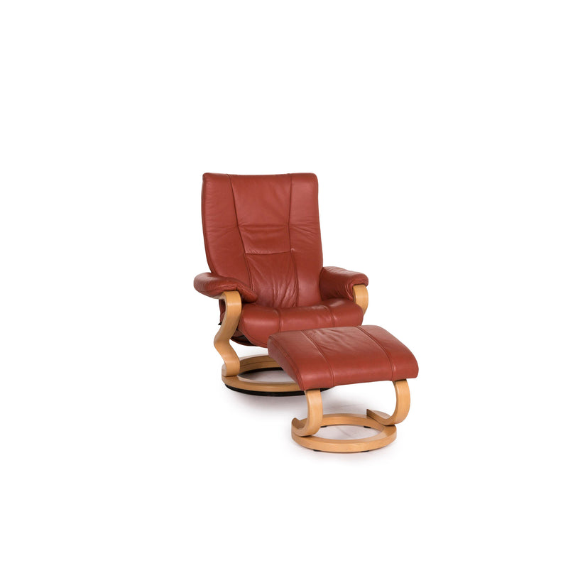 Himolla Leder Sessel inkl. Hocker Rot Relaxfunktion Funktion 