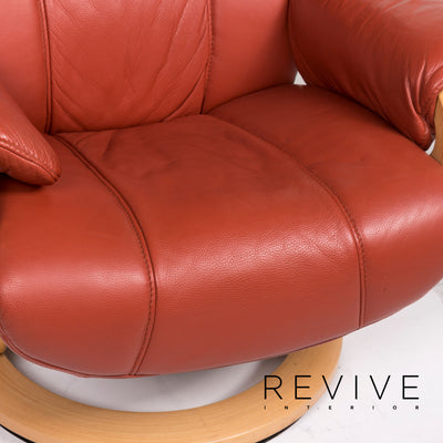 Himolla Leder Sessel inkl. Hocker Rot Relaxfunktion Funktion #12405