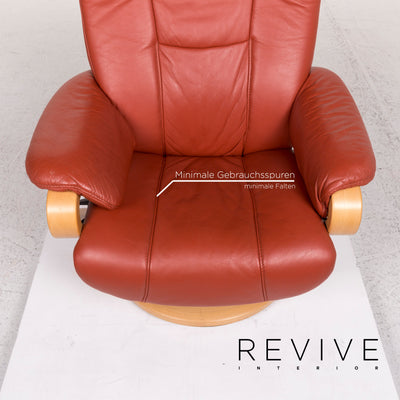Himolla Leder Sessel inkl. Hocker Rot Relaxfunktion Funktion #12405