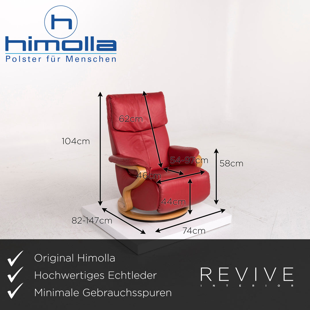 Himolla Leder Sessel Rot Funktion Relaxfunktion #12182