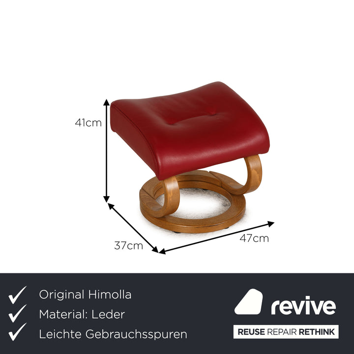 Himolla leather armchair red incl. stool function relaxation function