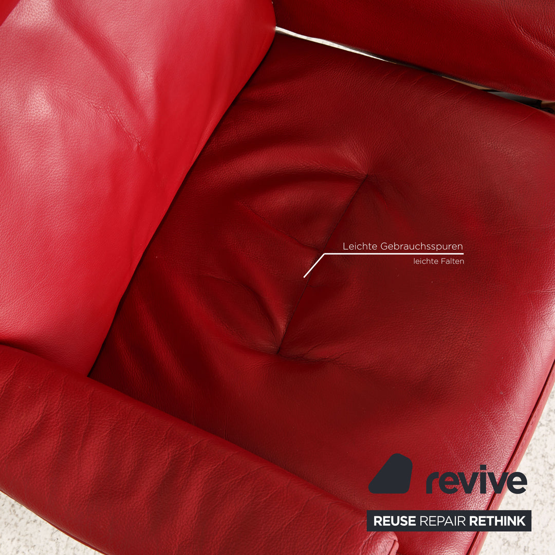 Himolla Leder Sessel Rot inkl. Hocker Funktion Relaxfunktion