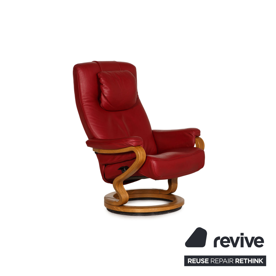 Himolla Leder Sessel Rot inkl. Hocker Funktion Relaxfunktion