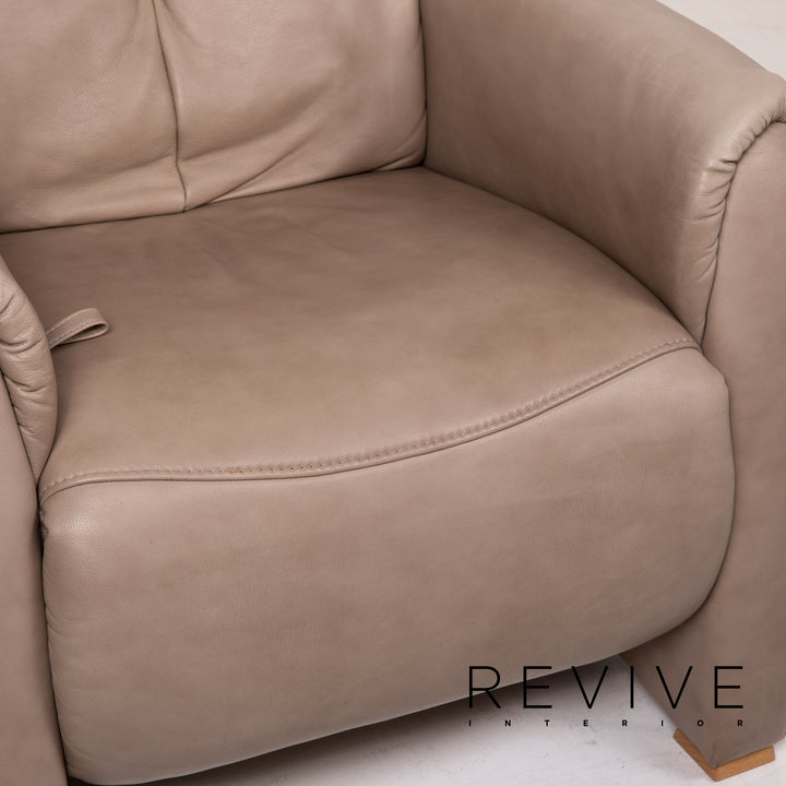 Himolla leather armchair taupe grey-beige relax function function relax armchair #15320