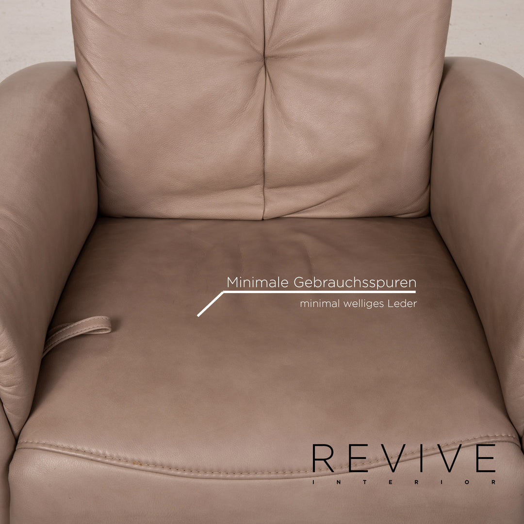 Himolla leather armchair taupe grey-beige relax function function relax armchair #15320