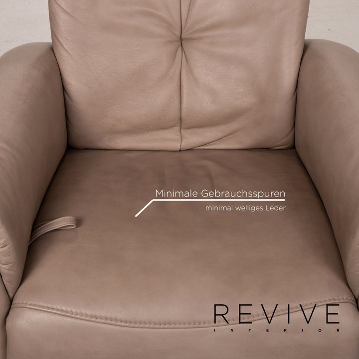 Himolla leather armchair taupe grey-beige relax function function relax armchair #15320