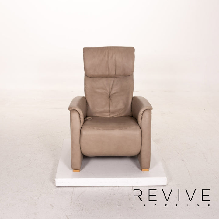 Himolla leather armchair taupe grey-beige relax function function relax armchair #15320