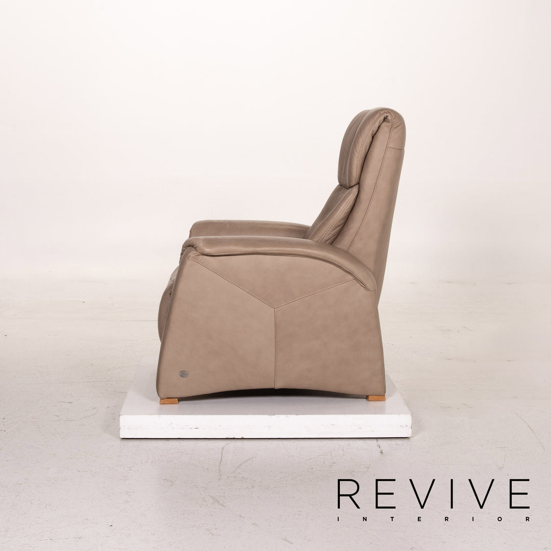 Himolla leather armchair taupe grey-beige relax function function relax armchair #15320