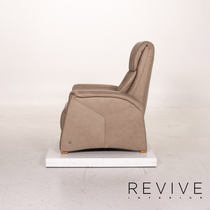Himolla leather armchair taupe grey-beige relax function function relax armchair #15320