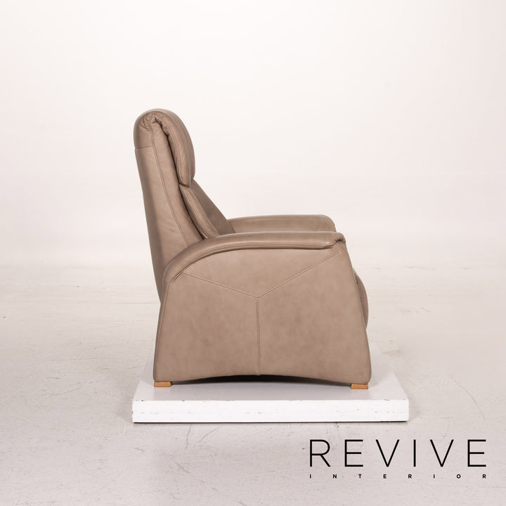 Himolla leather armchair taupe grey-beige relax function function relax armchair #15320
