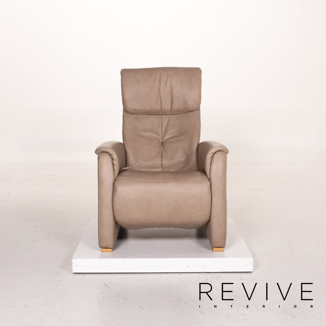 Himolla leather armchair taupe grey-beige relax function function relax armchair #15320