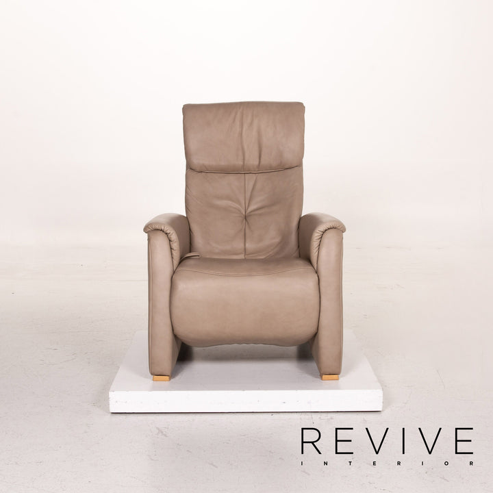 Himolla leather armchair taupe grey-beige relax function function relax armchair #15320