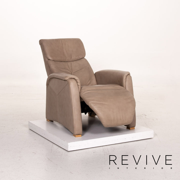 Himolla leather armchair taupe grey-beige relax function function relax armchair #15320