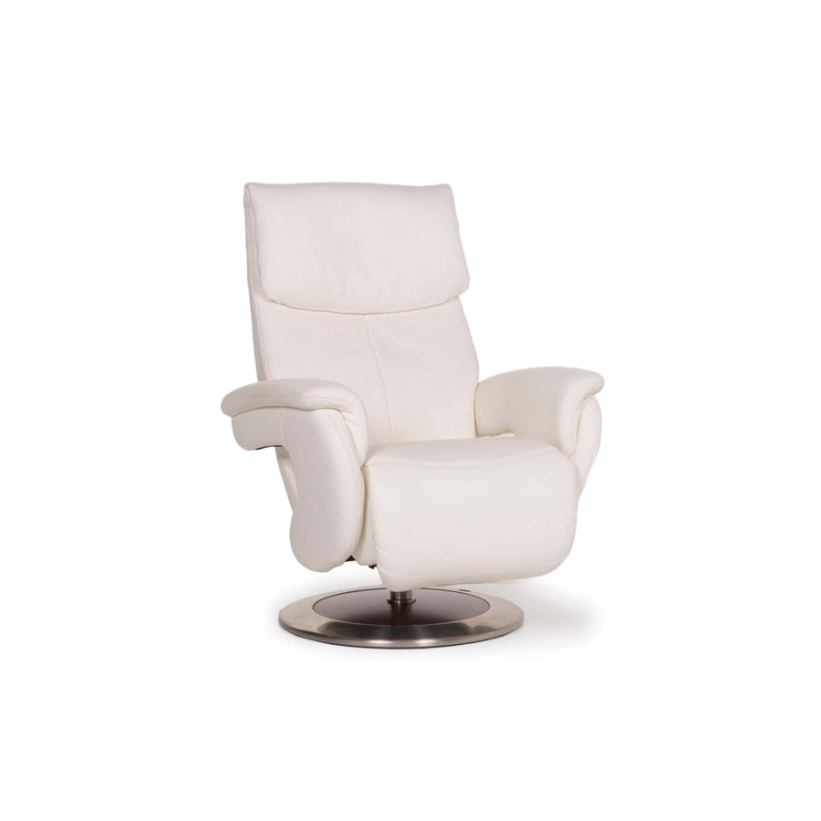 Fauteuil en cuir Himolla blanc avec fonction #12420