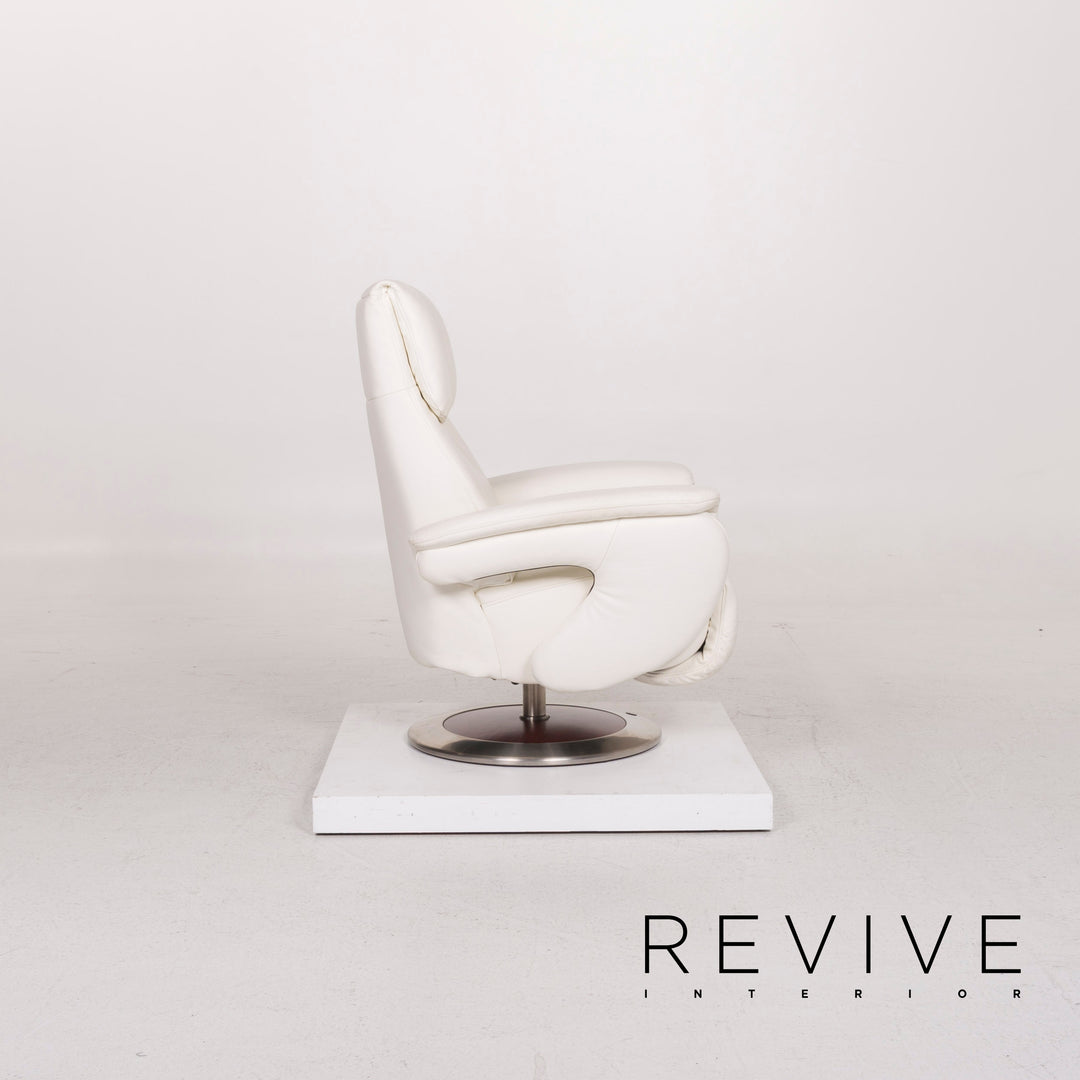 Fauteuil en cuir Himolla blanc avec fonction #12420