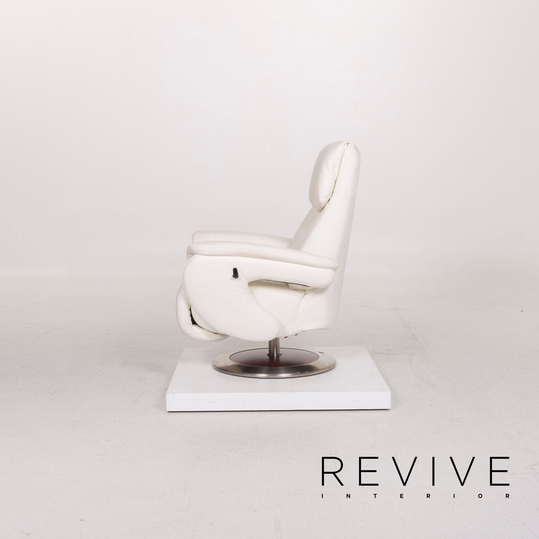 Fauteuil en cuir Himolla blanc avec fonction #12420