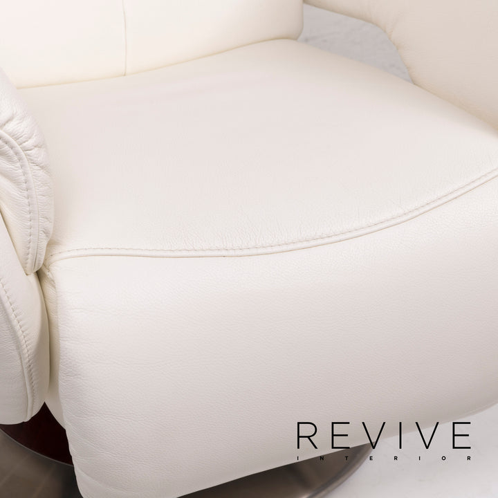 Fauteuil en cuir Himolla blanc avec fonction #12420