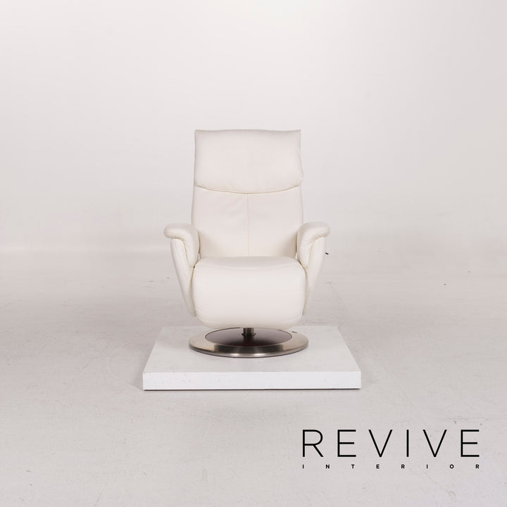 Fauteuil en cuir Himolla blanc avec fonction #12420