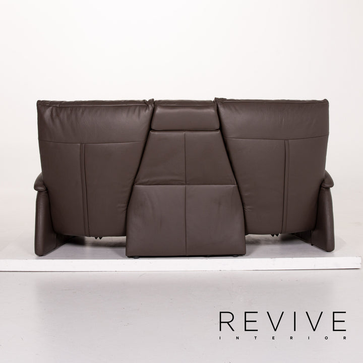 Himolla leather sofa anthracite grey-brown electric function three-seater relax function function home cinema sofa couch #13887