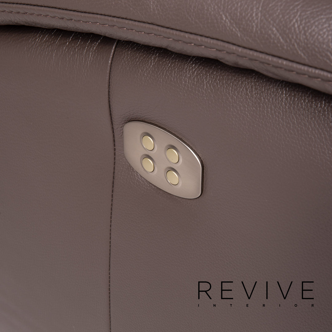 Himolla leather sofa anthracite grey-brown electric function three-seater relax function function home cinema sofa couch #13887