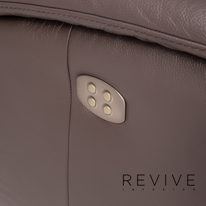 Himolla leather sofa anthracite grey-brown electric function three-seater relax function function home cinema sofa couch #13887