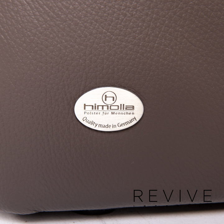 Himolla leather sofa anthracite grey-brown electric function three-seater relax function function home cinema sofa couch #13887