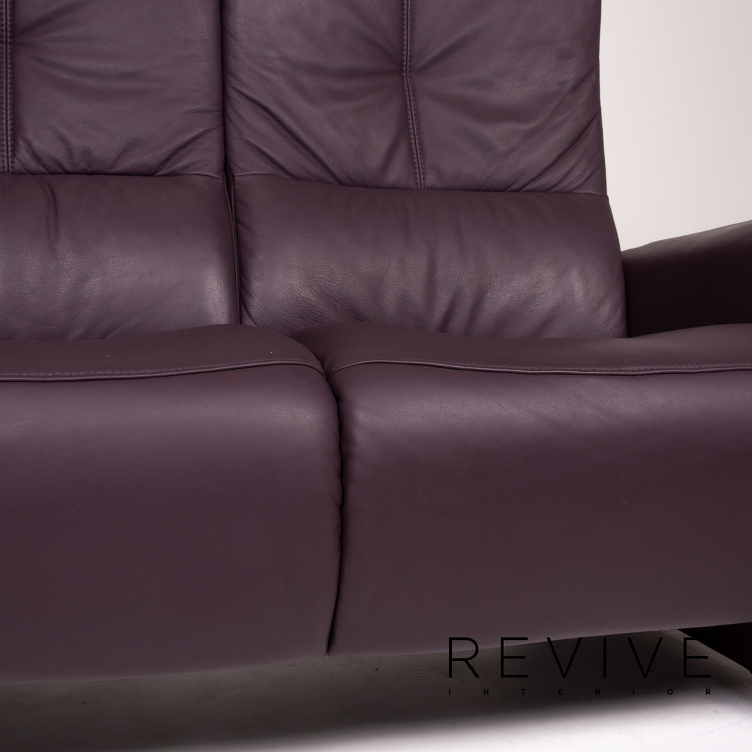 Himolla Leder Sofa Aubergine Violett Zweisitzer Couch #13869