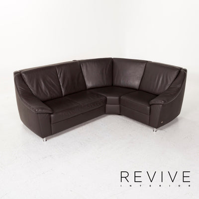 Himolla Leder Sofa Braun Dunkelbraun Couch #12762