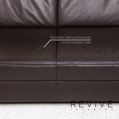 Himolla Leder Sofa Braun Dunkelbraun Couch #12762