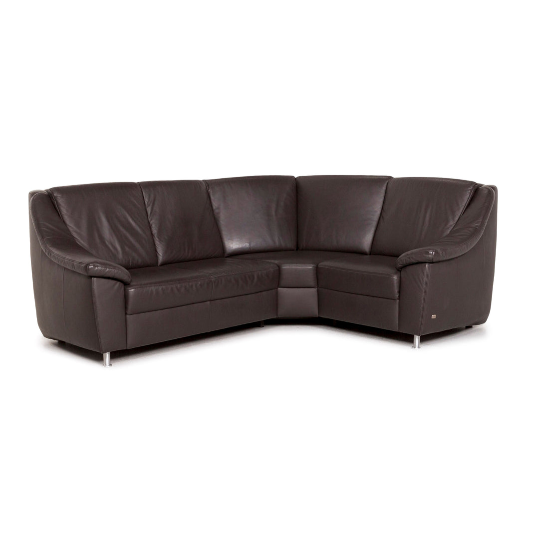 Himolla Leder Sofa Braun Dunkelbraun Couch #12762
