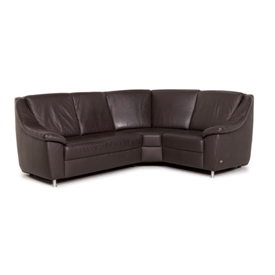 Himolla Leder Sofa Braun Dunkelbraun Couch #12762