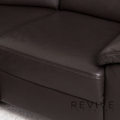 Himolla Leder Sofa Braun Dunkelbraun Couch #12762