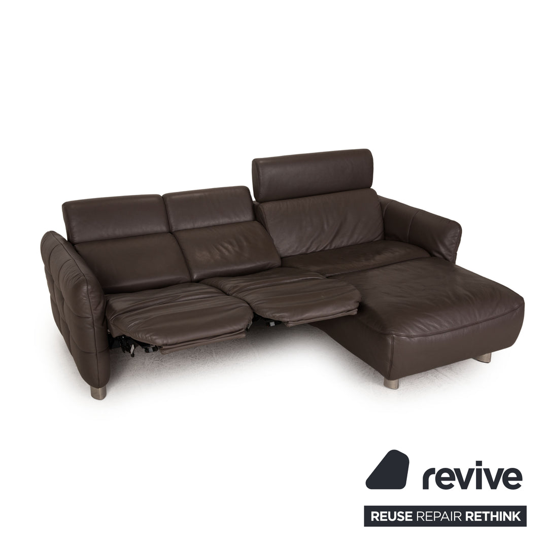 Himolla Leder Sofa Braun Ecksofa Couch Funktion