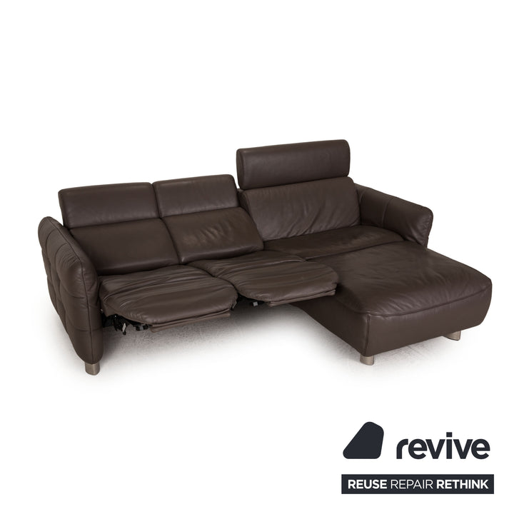 Himolla Leder Sofa Braun Ecksofa Couch Funktion
