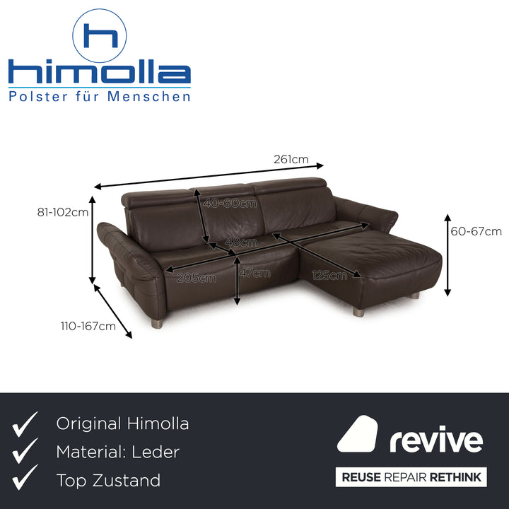 Himolla Leder Sofa Braun Ecksofa Couch Funktion