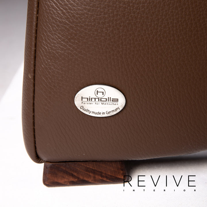 Himolla leather sofa dark brown brown two-seater function relax function couch #14126