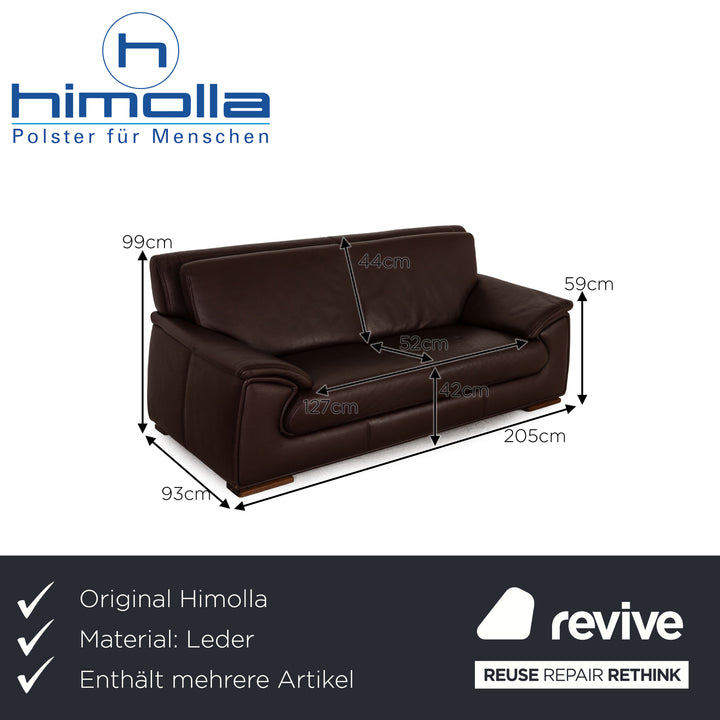 Himolla leather sofa set brown three-seater two-seater sofa couch