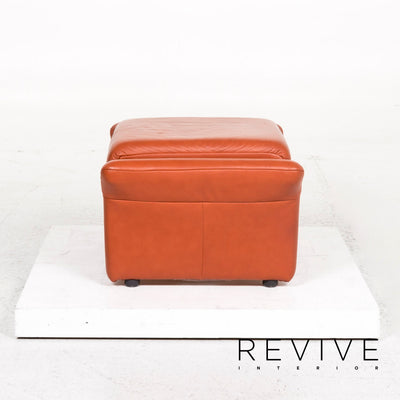 Himolla Leder Sofa Garnitur Orange 1x Zweisitzer 1x Hocker #13072