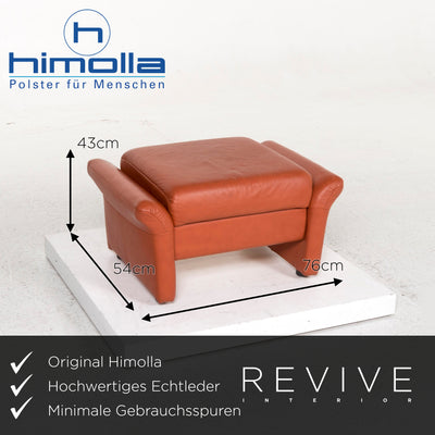 Himolla Leder Sofa Garnitur Orange 1x Zweisitzer 1x Hocker #13072