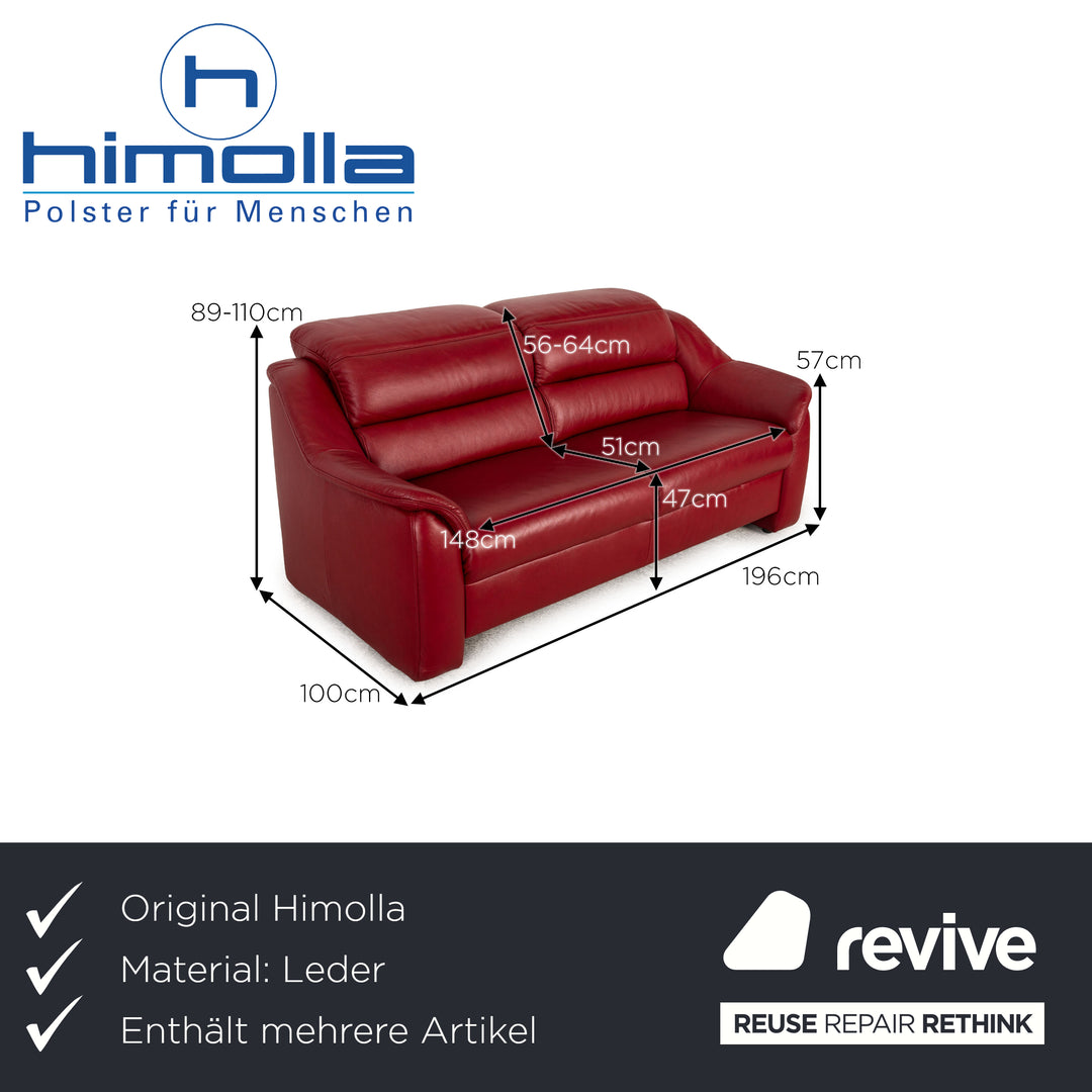 Himolla Leather Sofa Set Red Three Seater Two Seater Function Sofa Couch