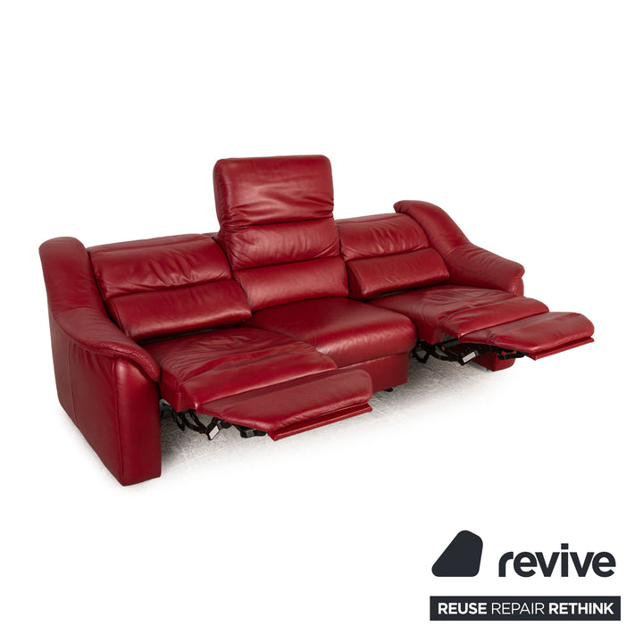 Himolla Leather Sofa Set Red Three Seater Two Seater Function Sofa Couch