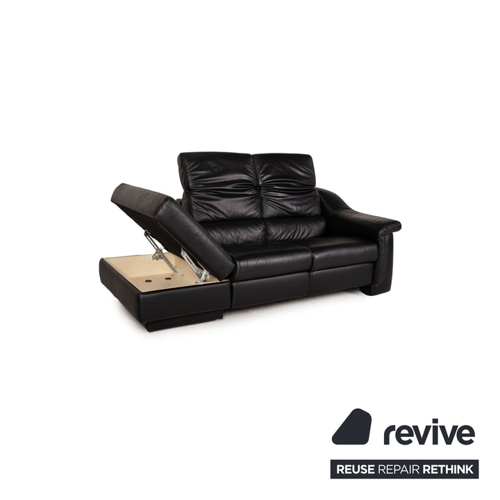 Himolla Leder Sofa Garnitur Schwarz Zweisitzer Couch Funktion Relaxfunktion
