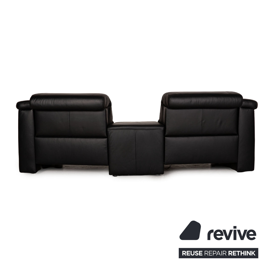 Himolla Leder Sofa Garnitur Schwarz Zweisitzer Couch Funktion Relaxfunktion