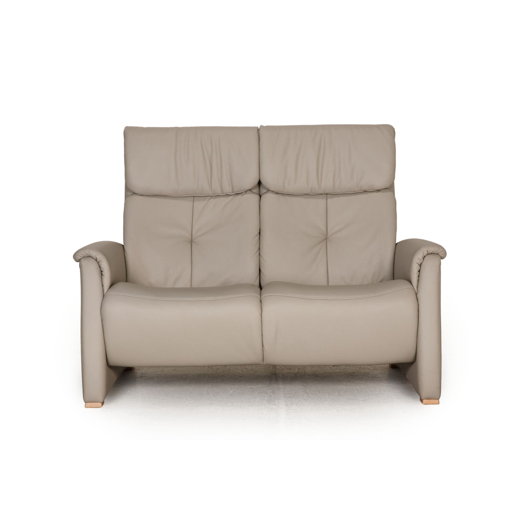 Himolla Leather Sofa Gray Two Seater Couch