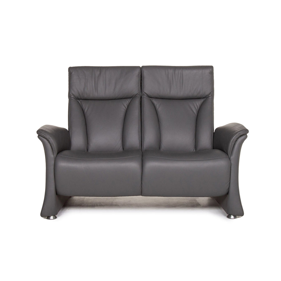 Himolla Leder Sofa Grau Zweisitzer Raelaxfunktion Heimkinosofa Couch #13370