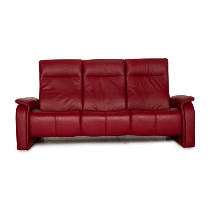 Himolla Leather Sofa Red Three Seater Couch