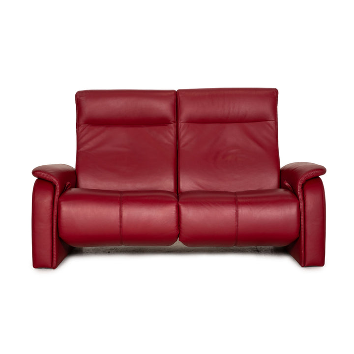 Himolla Leder Sofa Rot Zweisitzer Couch Funktion Relaxfunktion