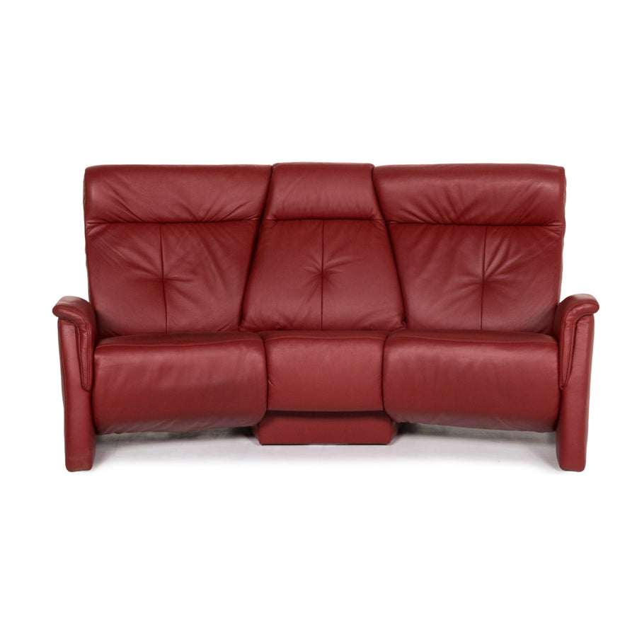 Himolla Leder Sofa Rot Zweisitzer Relaxfunktion Funktion Couch #13332