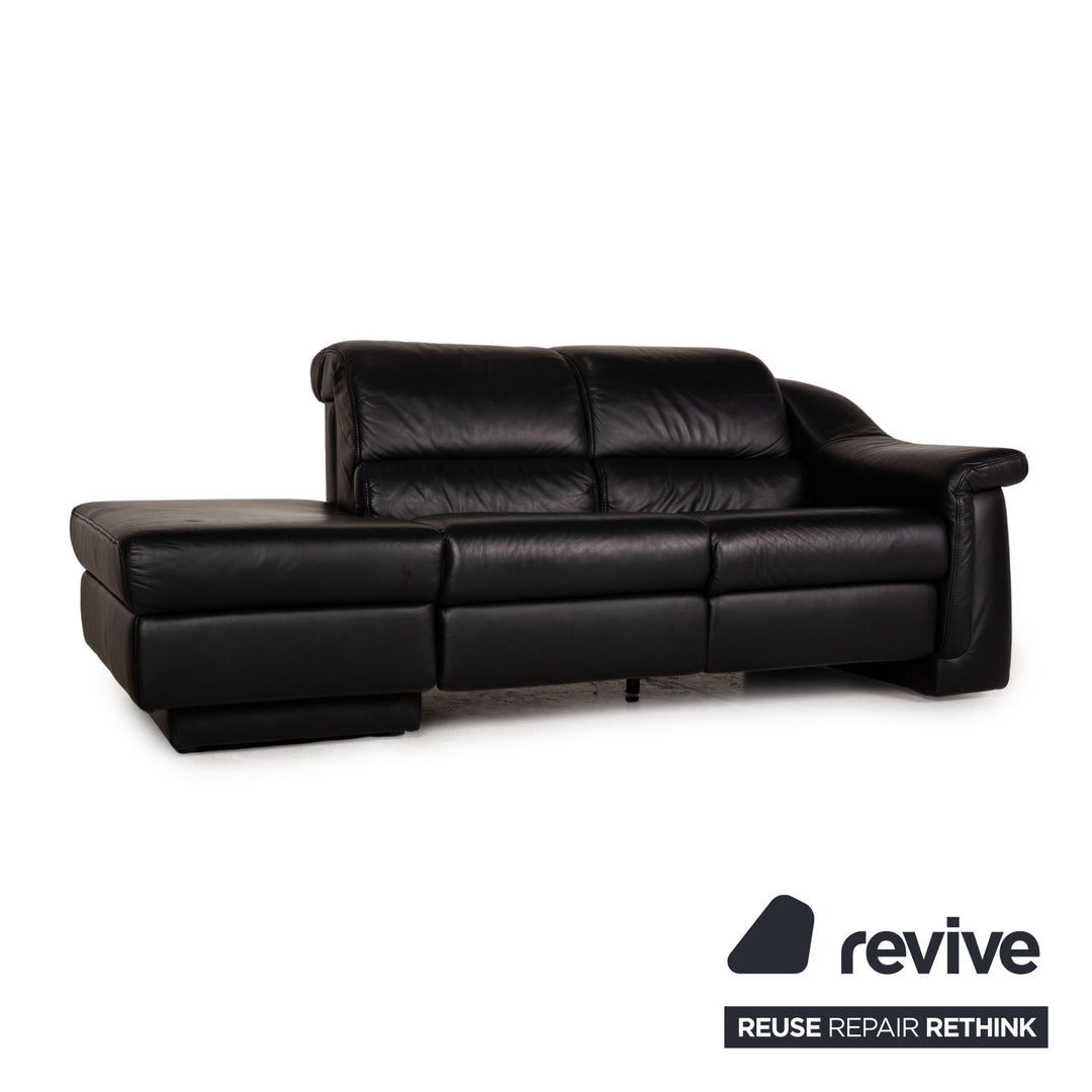 Himolla leather sofa black two seater couch function
