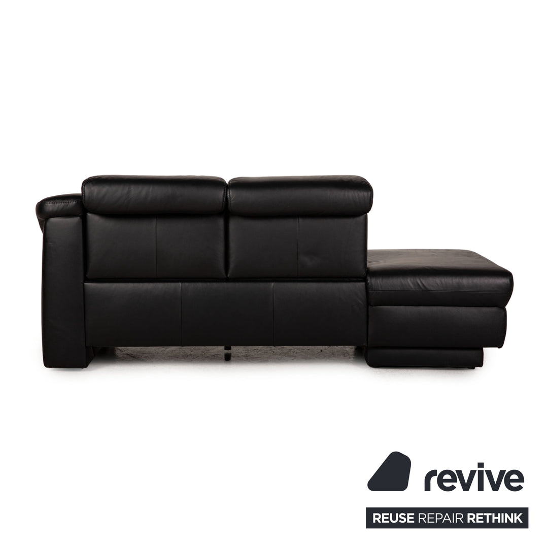 Himolla leather sofa black two seater couch function